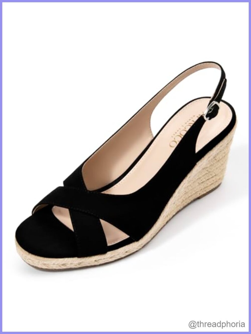 Wedge Sandals Espadrille Platform Open Toe Slingback Suede Heels for Women
